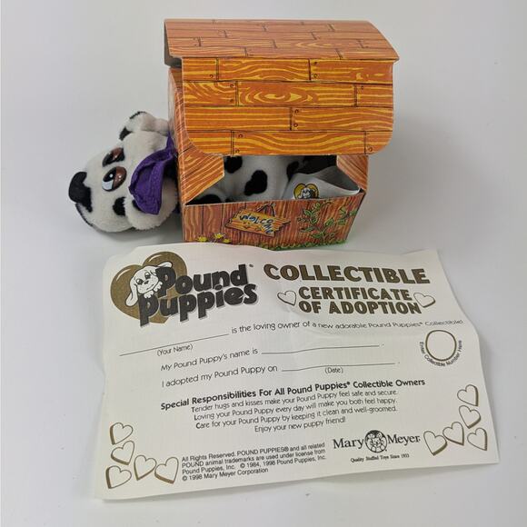 1998 Pound Puppies Plush 08/12 Dalmation Mary Meyer Puppy Dog Collectible Box - Picture 11 of 11